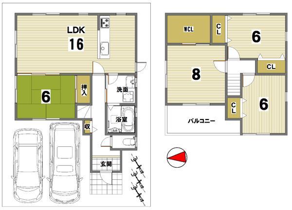 Floor plan. 51,800,000 yen, 4LDK+S, Land area 110.67 sq m , Building area 97.61 sq m