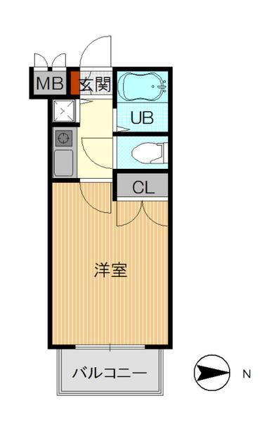 Floor plan. Price 8.5 million yen, Footprint 19.5 sq m , Balcony area 3.67 sq m