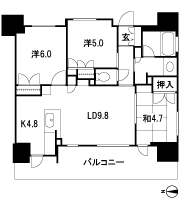 Floor: 3LDK, occupied area: 65.08 sq m, Price: 32.7 million yen