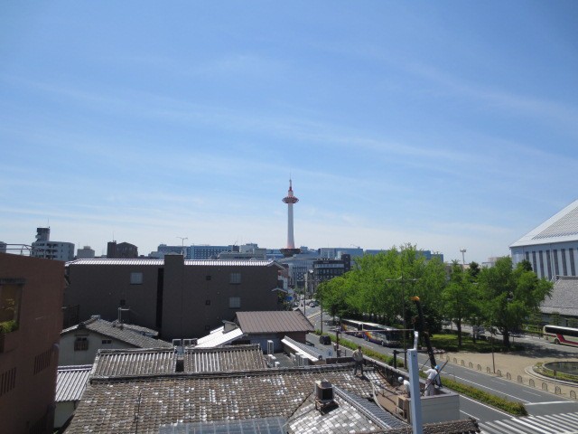 View. Kyoto Tower can be seen from the veranda