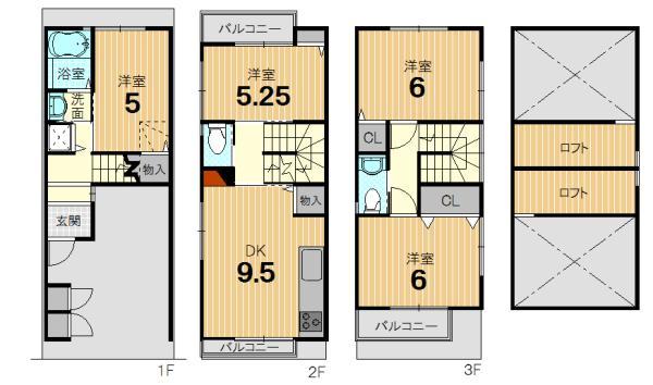 Floor plan. 32,500,000 yen, 4DK, Land area 41.53 sq m , Building area 93.96 sq m