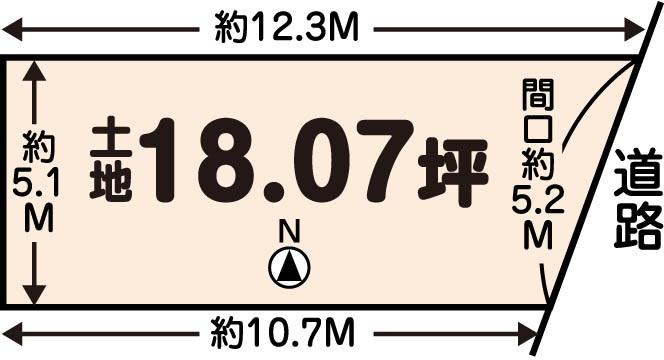 Compartment figure. Land price 32,800,000 yen, Land area 59.74 sq m site Topographic map