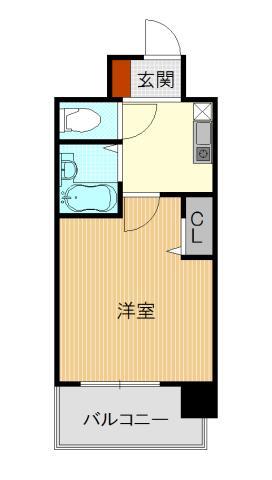 Floor plan. 1K, Price 13.5 million yen, Occupied area 21.52 sq m