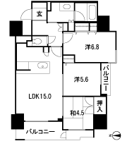 Floor: 3LDK, occupied area: 75.55 sq m, Price: 39,267,000 yen ・ 43,325,800 yen