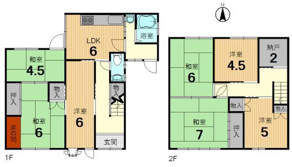 Floor plan. 15 million yen, 7DK+S, Land area 101.01 sq m , Building area 116.92 sq m