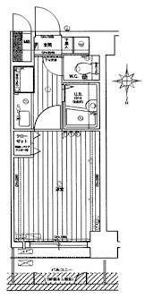 Floor plan. 1K, Price 7.5 million yen, Occupied area 19.98 sq m , Balcony area 4.06 sq m