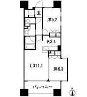 Floor: 2LDK, occupied area: 60.38 sq m, Price: 46,699,000 yen