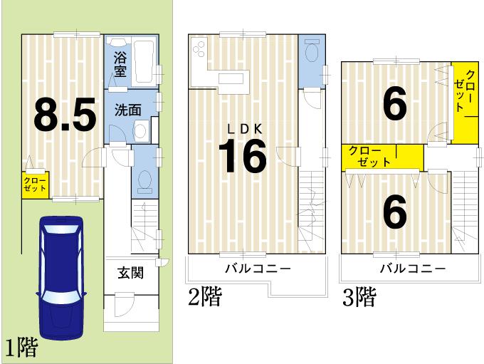 Compartment figure. Land price 18,860,000 yen, Land area 65.62 sq m