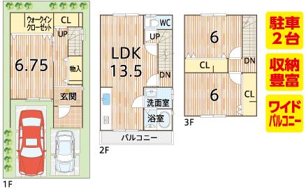 Compartment figure. Land price 18,860,000 yen, Land area 65.65 sq m