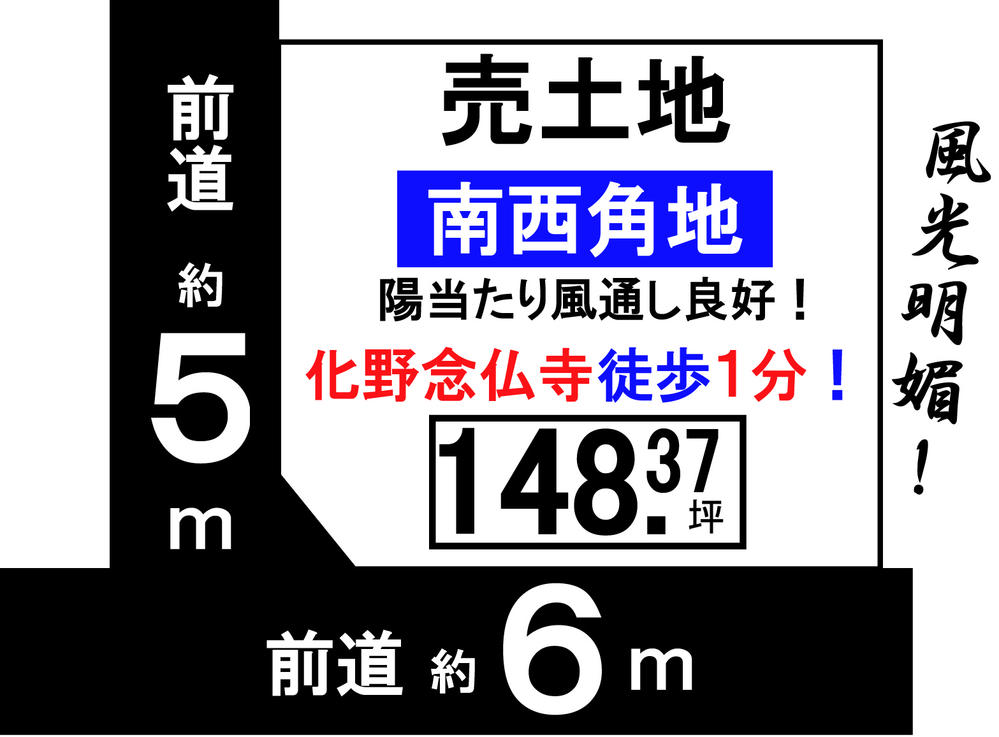 Compartment figure. Land price 45 million yen, It is a land area 490.5 sq m southwest corner lot!