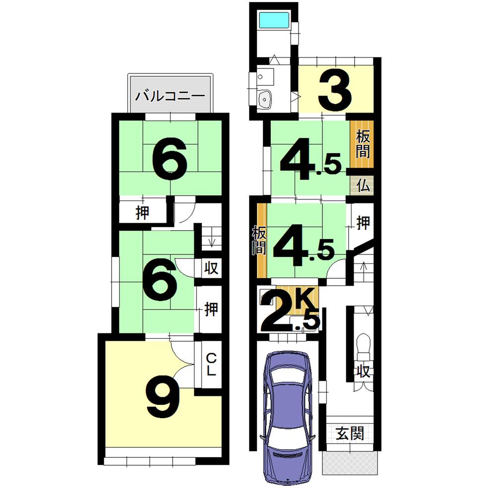 Floor plan. 15.8 million yen, 5LDK, Land area 61.85 sq m , Building area 54.65 sq m
