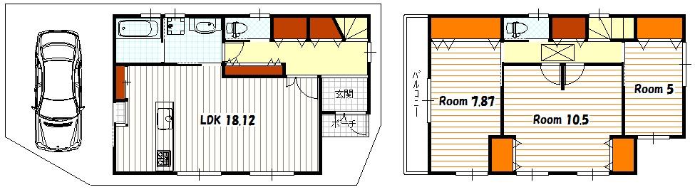 Floor plan. 42 million yen, 3LDK, Land area 89.74 sq m , Building area 104.08 sq m