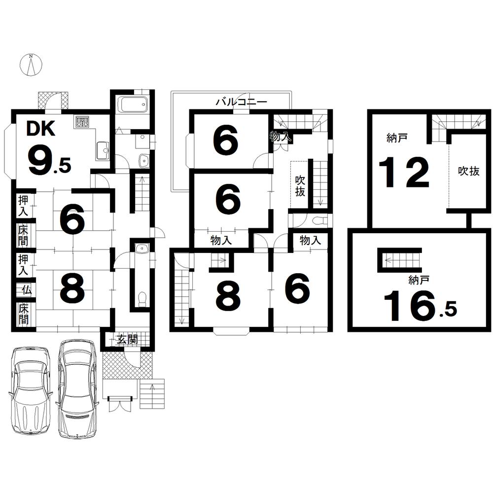 Floor plan. 44,900,000 yen, 6DK + 2S (storeroom), Land area 126.55 sq m , Building area 152.76 sq m