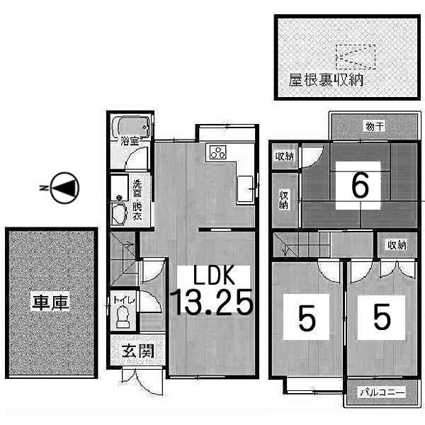 Floor plan. 14.3 million yen, 3LDK, Land area 46.26 sq m , Building area 77.13 sq m
