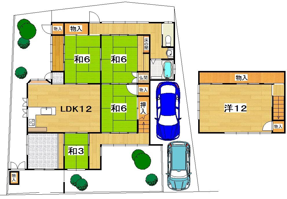 Floor plan. 24,800,000 yen, 4LDK + S (storeroom), Land area 249.28 sq m , Building area 141.44 sq m