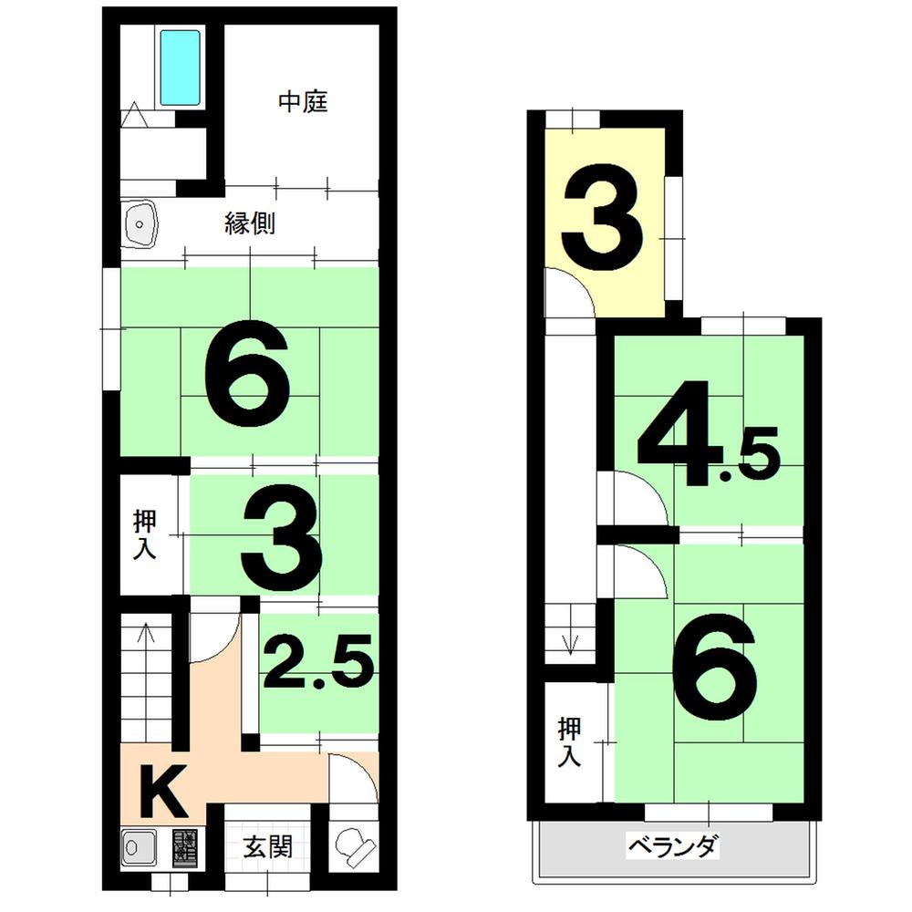 Floor plan. 10.5 million yen, 6K, Land area 60.99 sq m , Building area 54.8 sq m
