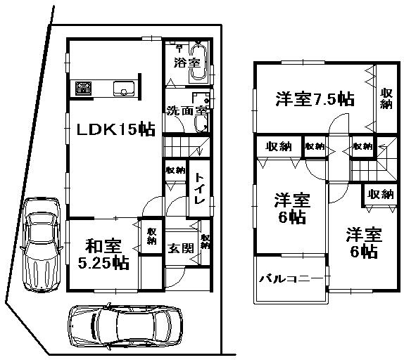 Floor plan. 38,800,000 yen, 4LDK, Land area 88.4 sq m , Building area 91.93 sq m