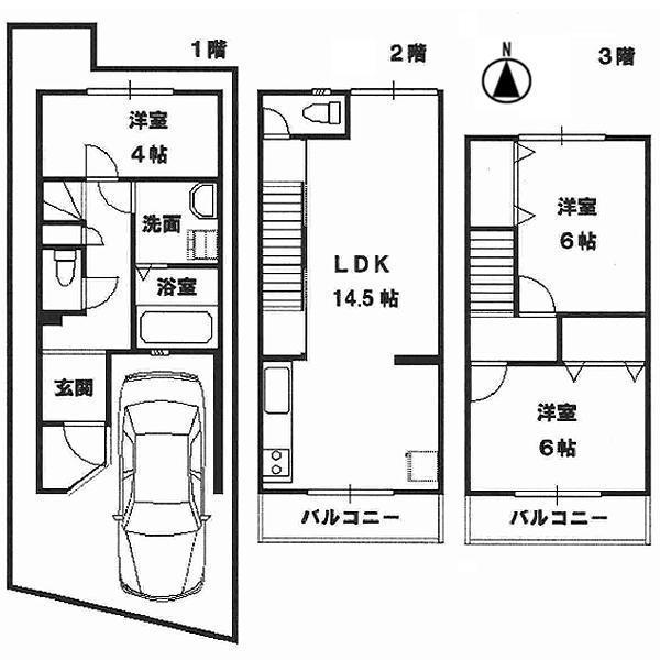 Floor plan. 24.5 million yen, 3LDK, Land area 55.88 sq m , Building area 81.6 sq m
