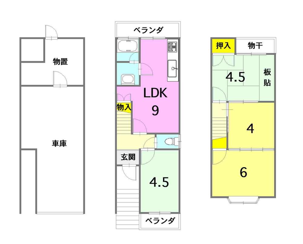 Floor plan. 12.5 million yen, 4DK, Land area 43.4 sq m , Building area 82.11 sq m