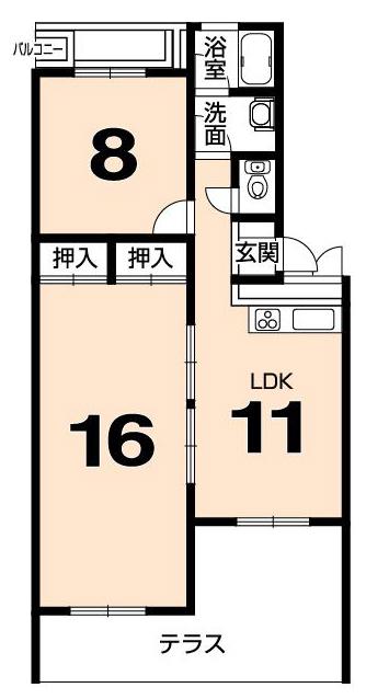 Floor plan. 2LDK, Price 5.8 million yen, Occupied area 72.25 sq m , Balcony area 0.81 sq m