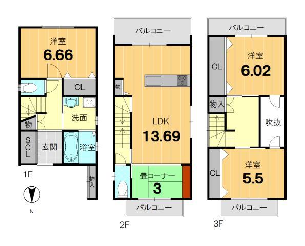 Floor plan. 28.8 million yen, 2LDK+S, Land area 63.43 sq m , Building area 95.1 sq m