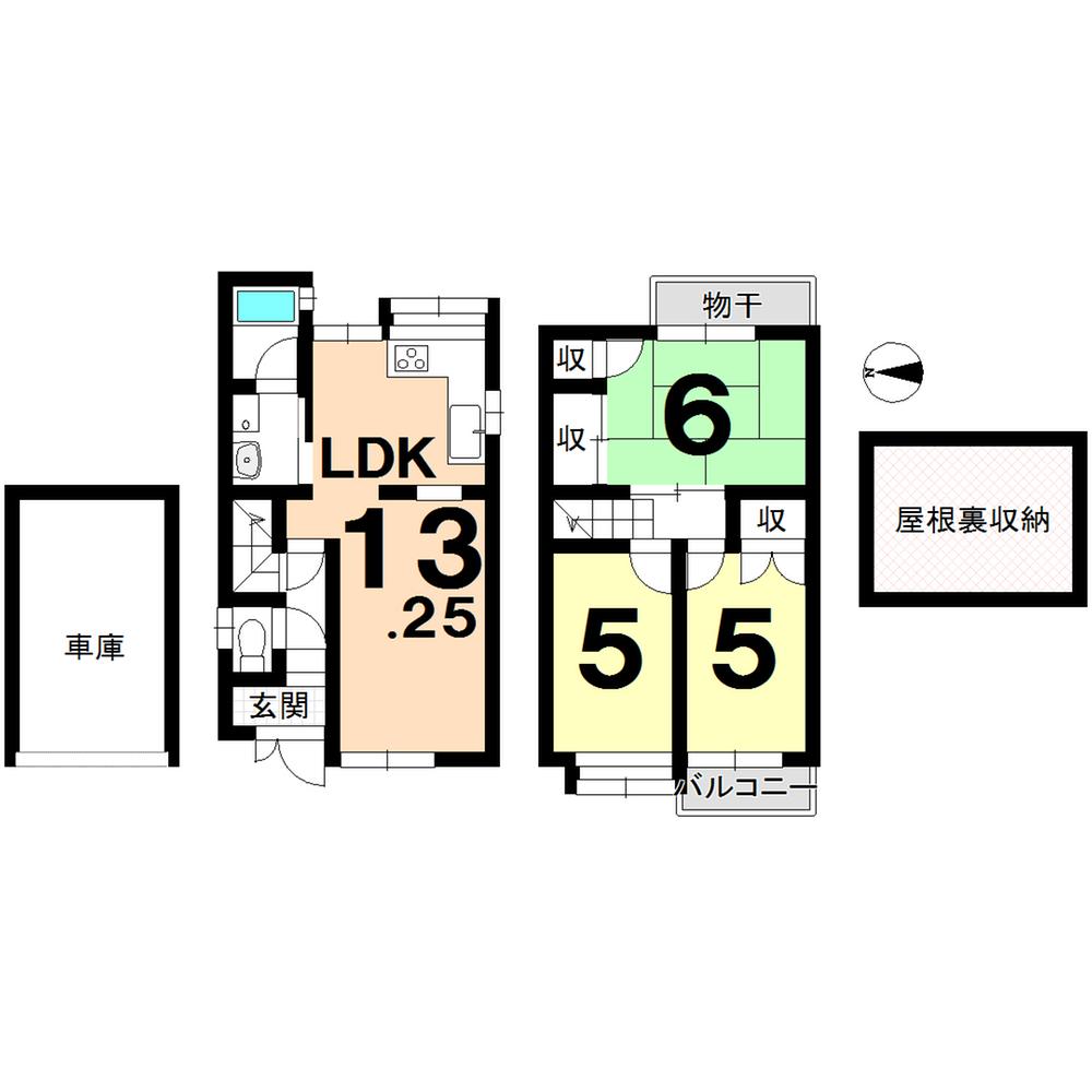 Floor plan. 14.3 million yen, 3LDK, Land area 46.25 sq m , Building area 63.67 sq m