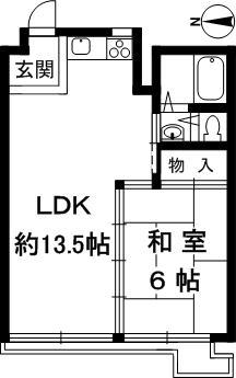 Floor plan. 1LDK, Price 9.8 million yen, Occupied area 39.96 sq m , Balcony area 0.31 sq m