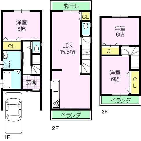 Floor plan. (# 22 12), Price 27,900,000 yen, 3LDK, Land area 49.87 sq m , Building area 80.32 sq m