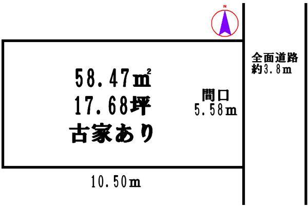 Compartment figure. Land price 12.8 million yen, Land area 58.47 sq m