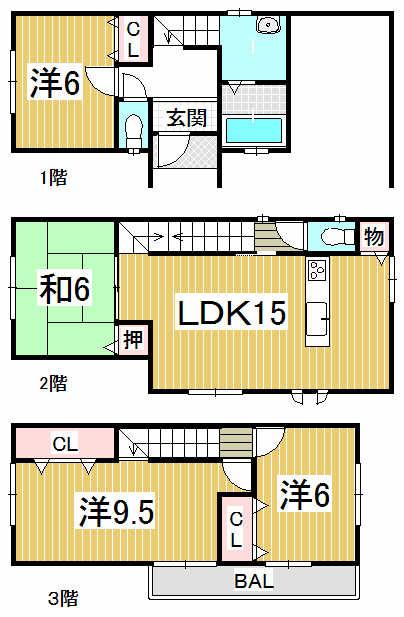Floor plan. 31,800,000 yen, 4LDK, Land area 90.13 sq m , Building area 101.56 sq m