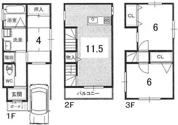 Floor plan. 29,800,000 yen, 3LDK, Land area 52.62 sq m , Building area 69.5 sq m