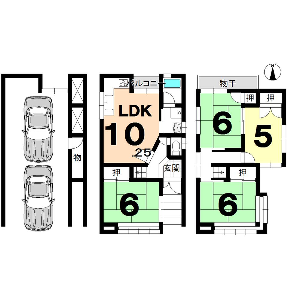 Floor plan. 12.8 million yen, 4LDK, Land area 58.47 sq m , It is about a 1-minute walk from the building area 108.93 sq m nearest station! Current state is turnkey because it is a vacant house