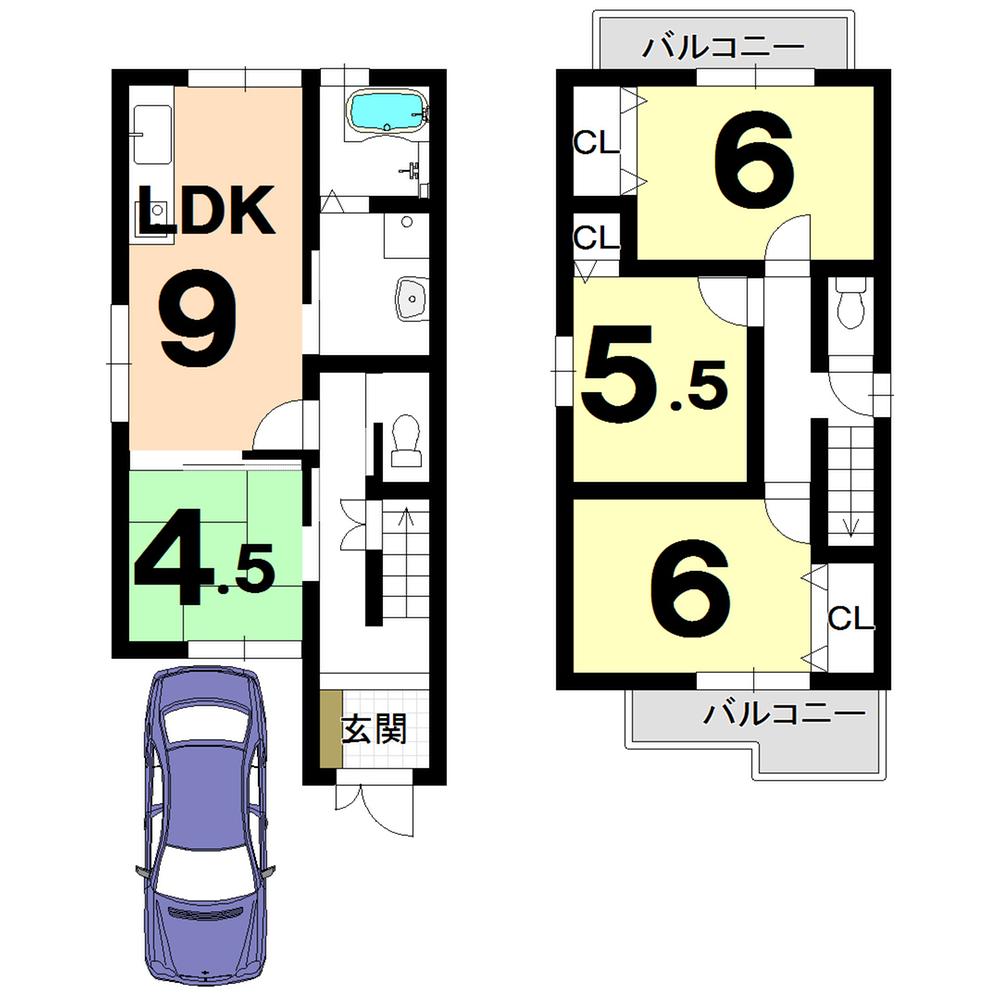 Building plan example (floor plan). Building plan example (No. 2 place) 4LDK, Land price 15,110,000 yen, Land area 69.52 sq m , Building price 13,388,000 yen, Building area 78.16 sq m