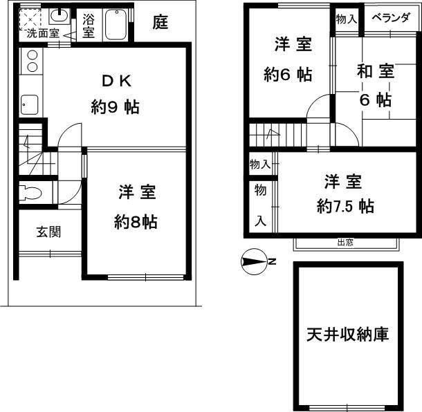 Floor plan. 13.5 million yen, 4DK, Land area 54.22 sq m , Building area 82.41 sq m
