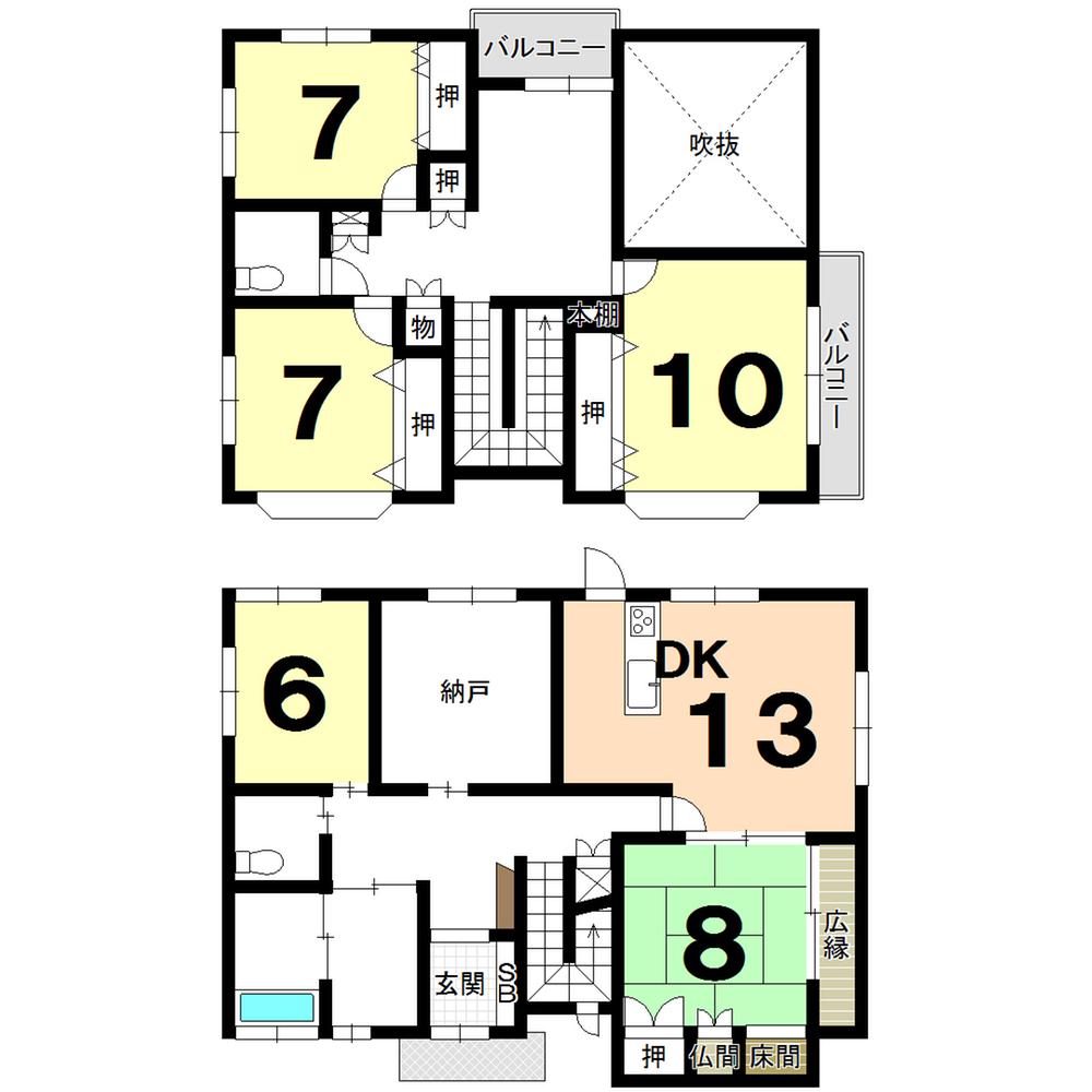 Floor plan. 36,800,000 yen, 5LDK + 2S (storeroom), Land area 327.27 sq m , Building area 178.81 sq m
