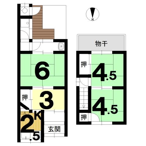 Floor plan. 9 million yen, 4K, Land area 101.96 sq m , Building area 49.11 sq m