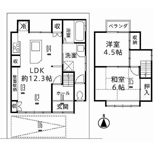 Floor plan. 24,800,000 yen, 2LDK, Land area 69.4 sq m , Building area 59.93 sq m