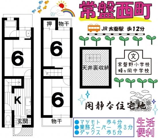 Floor plan. 9.8 million yen, 3K, Land area 43.16 sq m , Building area 49.4 sq m