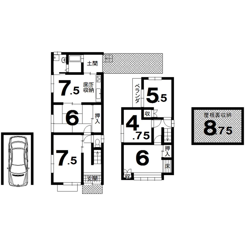 Floor plan. 16.8 million yen, 5DK, Land area 88 sq m , Building area 84.24 sq m