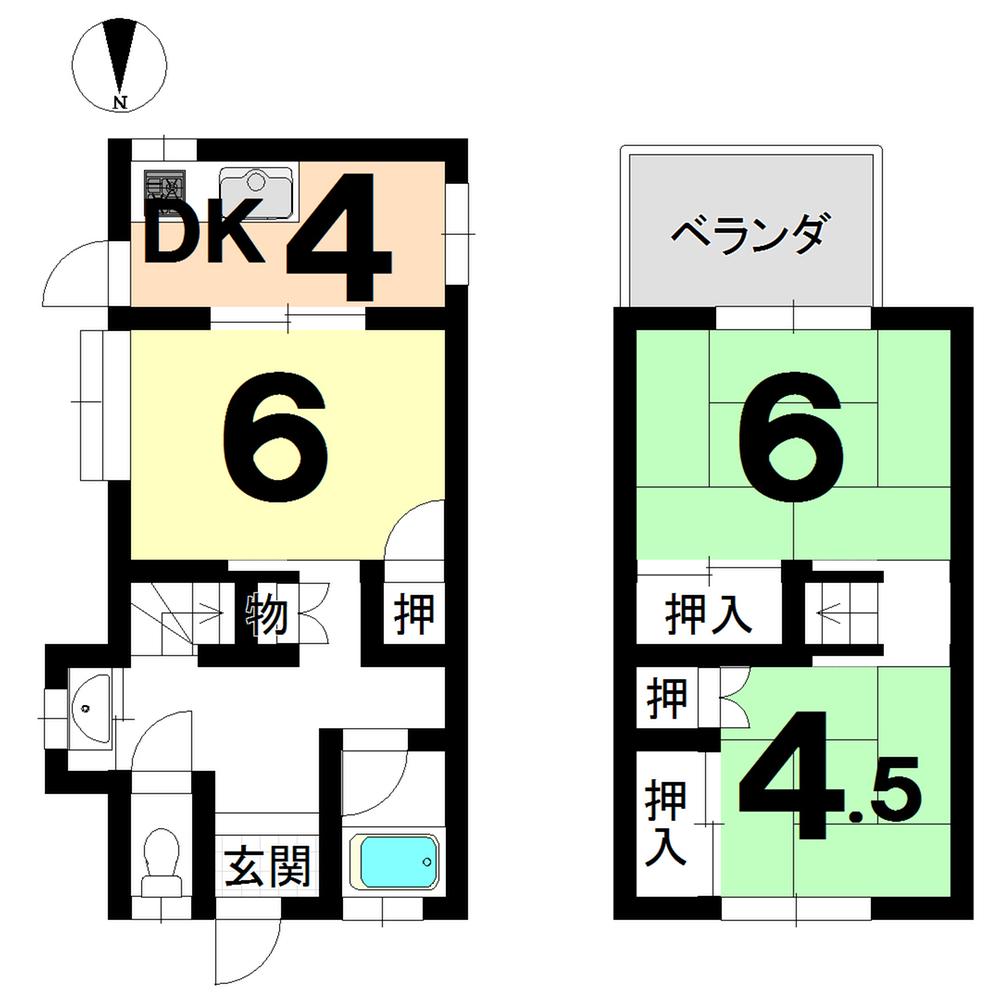 Floor plan. 9 million yen, 3DK, Land area 53.68 sq m , Building area 46.54 sq m