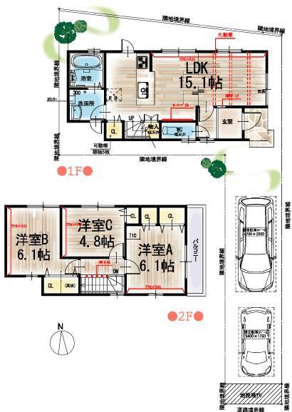 Floor plan. ← is a video floor plan of the model house on the left ☆ Please reference where to have taken ☆  [First floor shooting] I thought the most the family of communication in the living room in the stairs and face-to-face kitchen ☆ 