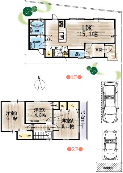 Floor plan. ← is a video floor plan of the model house on the left ☆ Please reference where to have taken ☆  [First floor shooting] I thought the most the family of communication in the living room in the stairs and face-to-face kitchen ☆ 