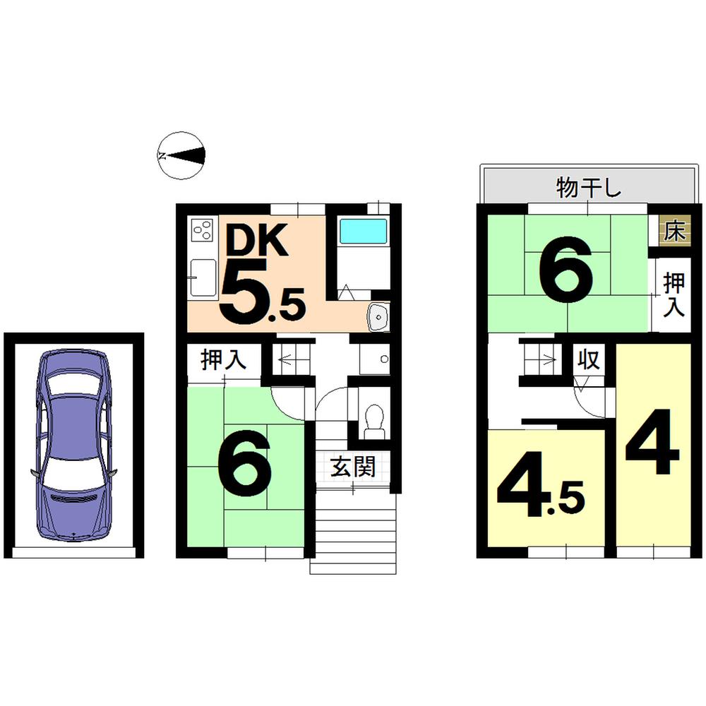 Floor plan. 8.9 million yen, 4DK, Land area 45.13 sq m , Building area 56.16 sq m