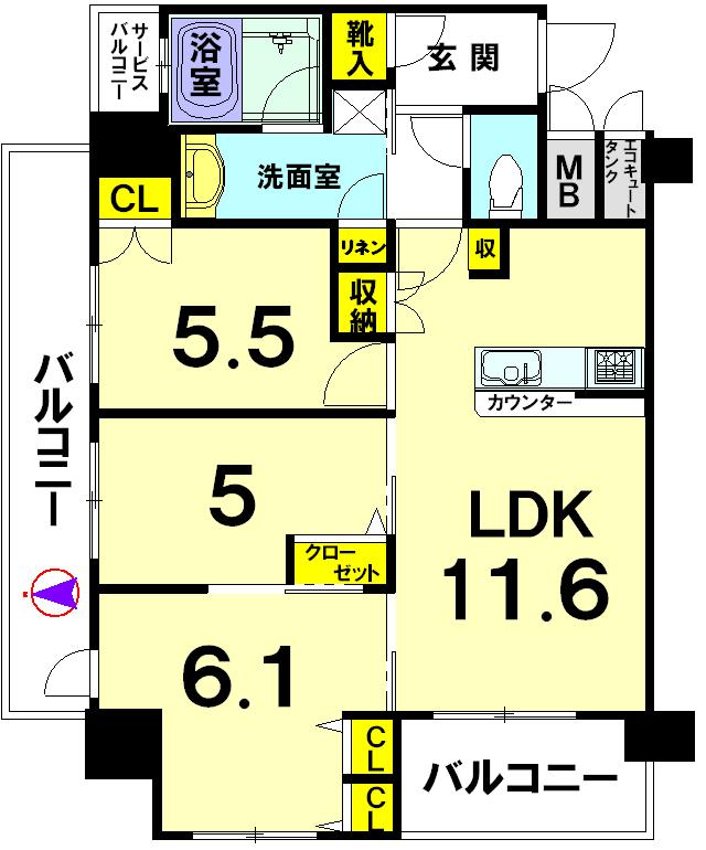 Floor plan. 3LDK, Price 29,800,000 yen, Occupied area 71.78 sq m , Balcony area 13.63 sq m