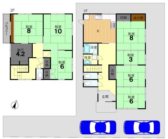 Floor plan. 47 million yen, 7K+S, Land area 298.83 sq m , Building area 148.26 sq m