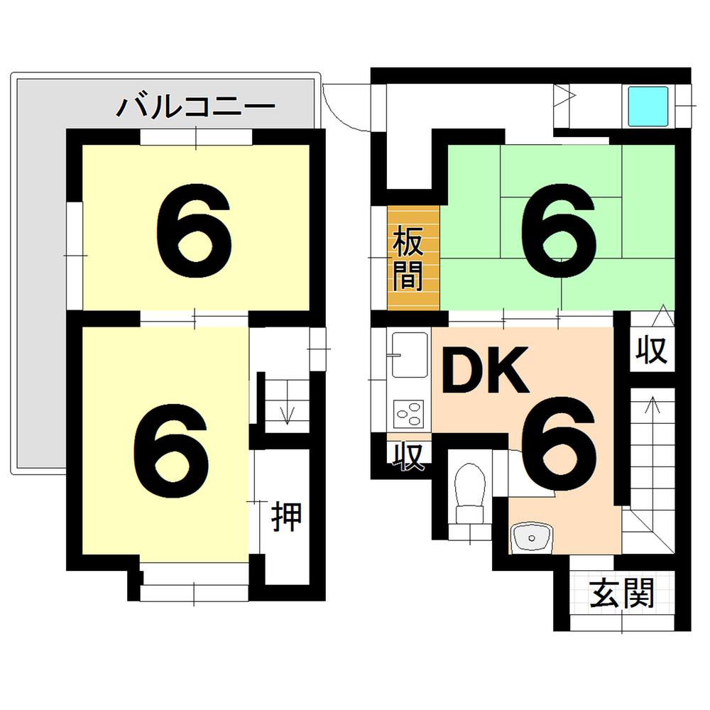 Floor plan. 10.8 million yen, 3DK, Land area 66.61 sq m , Building area 45.14 sq m
