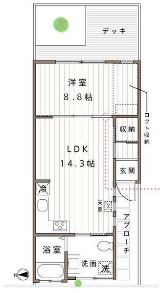 Floor plan. 19,800,000 yen, 1LDK, Land area 78.47 sq m , Building area 44.29 sq m