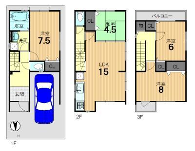 Floor plan. 29,800,000 yen, 3LDK+S, Land area 67.85 sq m , Building area 102.35 sq m