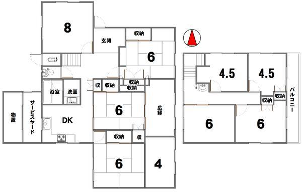 Floor plan. 49,800,000 yen, 9DK, Land area 1064 sq m , Building area 160.58 sq m