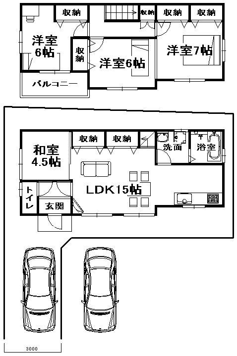 Floor plan. 35,800,000 yen, 3LDK, Land area 124.02 sq m , There is also a building area 90.74 sq m 4LDK, Spacious is 19.5 Pledge if open the sliding door because the living and the Japanese-style continues and has a room. 